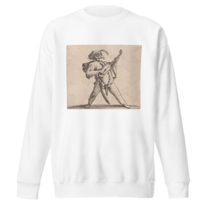Le comédien masqué, avec lunettes, et jouant de la guitare by Jacques Callot Sweatshirt