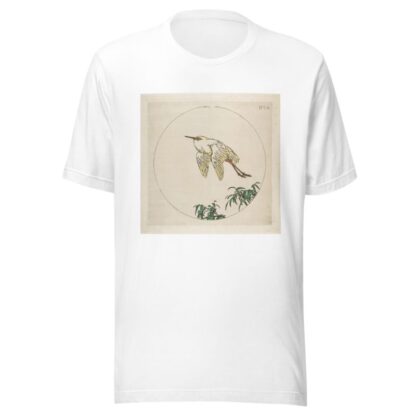 An Egret Flying Above Bamboo Branches by Félix Bracquemond T-Shirt