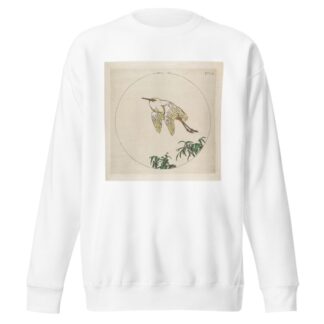 An Egret Flying Above Bamboo Branches by Félix Bracquemond Sweatshirt