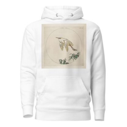 An Egret Flying Above Bamboo Branches by Félix Bracquemond Hoodie