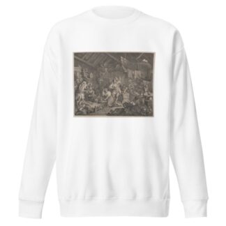 Strolling Actresses Dressing in a Barn by William Hogarth Sweatshirt