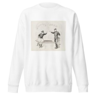Two military men, one from France and the other from the U.S., confront each other over scandals in the other’s country while disregarding their own by William Henry Walker Sweatshirt