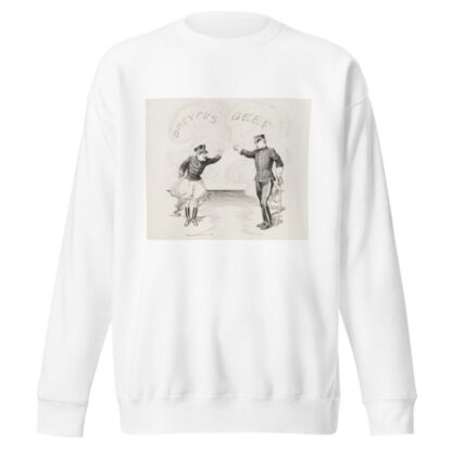 Two military men, one from France and the other from the U.S., confront each other over scandals in the other’s country while disregarding their own by William Henry Walker Sweatshirt