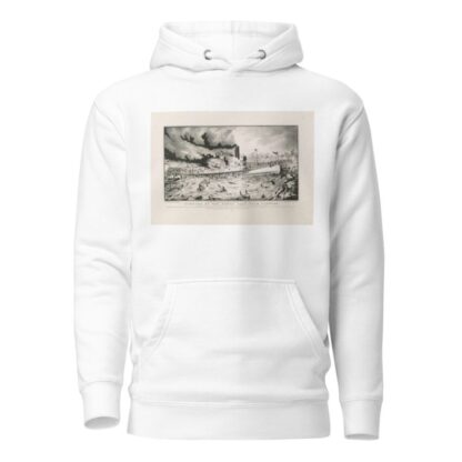Burning of the Henry Clay near Yonkers; while on her trip from Albany to New York on Wednesday afternoon July 28th 1852 by Currier & Ives. Hoodie