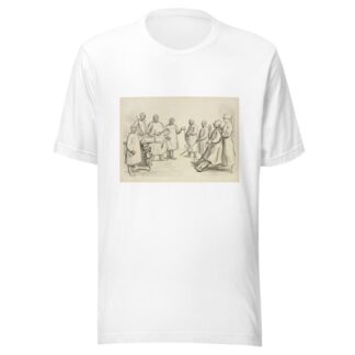 A frightened Kaiser Wilhelm II is pushed into an operating table by a nurse representing civilization by William Henry Walker T-Shirt