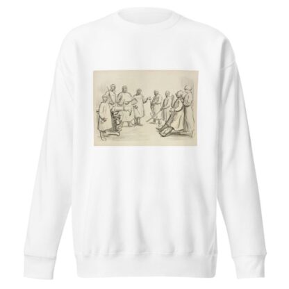 A frightened Kaiser Wilhelm II is pushed into an operating table by a nurse representing civilization by William Henry Walker Sweatshirt