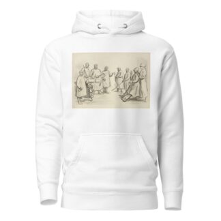 A frightened Kaiser Wilhelm II is pushed into an operating table by a nurse representing civilization by William Henry Walker Hoodie