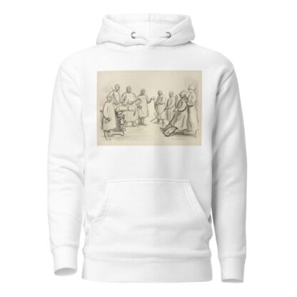 A frightened Kaiser Wilhelm II is pushed into an operating table by a nurse representing civilization by William Henry Walker Hoodie