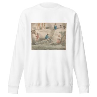 Studies of Girls, one Playing with Hoop, one Picking Berries, Man and Horse, etc. by George Morland Sweatshirt