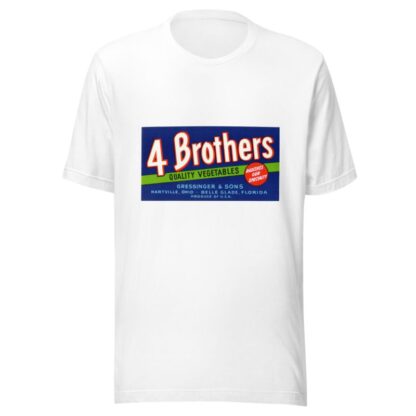 4 Brothers Quality Vegetables Label by Anonymous T-Shirt