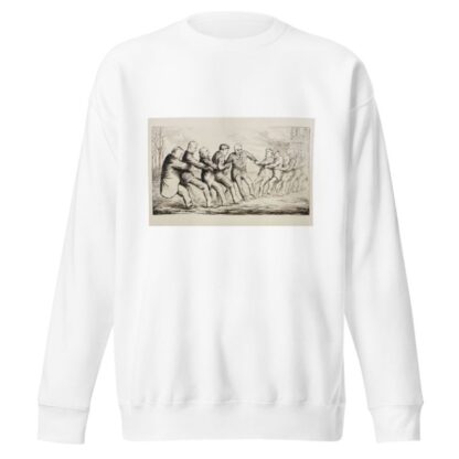 Two groups of men in suits play tug of war in front of the U.S. Senate building by William Henry Walker Sweatshirt