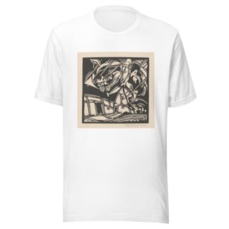 Personificatie van de wind bij een gebouw by Henri Jonas T-Shirt