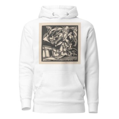 Personificatie van de wind bij een gebouw by Henri Jonas Hoodie