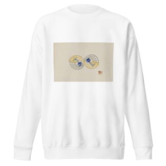 Ontwerp voor juweel, opgebouwd uit twee ronde helften, met goud, saffieren en briljanten by Jules Chadel Sweatshirt