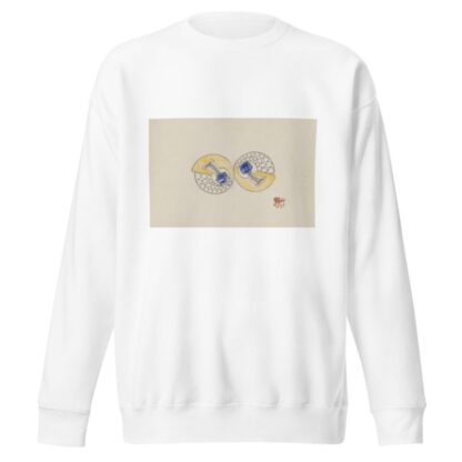 Ontwerp voor juweel, opgebouwd uit twee ronde helften, met goud, saffieren en briljanten by Jules Chadel Sweatshirt