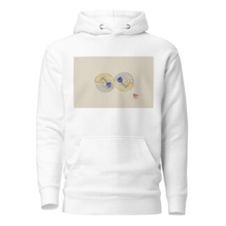 Ontwerp voor juweel, opgebouwd uit twee ronde helften, met goud, saffieren en briljanten by Jules Chadel Hoodie