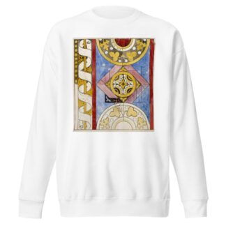 Motifs géométriques et bordure à phylactère enroulé autour d’une tige végétale by Prosper Lafaye Sweatshirt