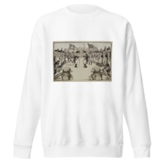 Armies of old men, American and British, meet on a field with canes instead of rifles by William Henry Walker Sweatshirt