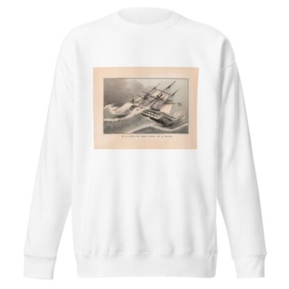 U.S. ship of the line in a gale by Currier & Ives. Sweatshirt