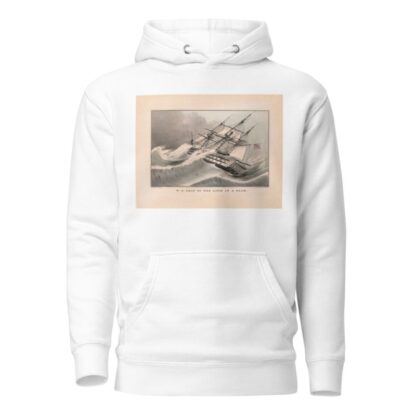 U.S. ship of the line in a gale by Currier & Ives. Hoodie
