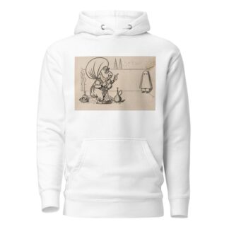 Twelve comic strip frames of Arabic woman running away with young man after argument with her father Pl.10 by Franklin Morris Howarth Hoodie