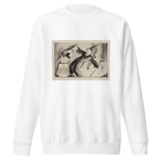 A magician pulls away a cloth representing the 4 Power Treaty and reveals a rabbit representing the League of Nations by William Henry Walker Sweatshirt