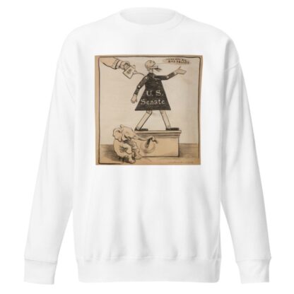 The U.S. Senate is represented as a mechanical toy which says ‘There are no bad Trusts’ whenever played by William Henry Walker Sweatshirt