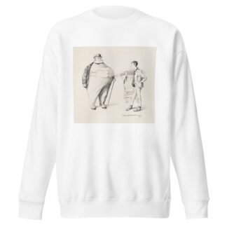 A thin young man talks to a large fat man. by William Henry Walker Sweatshirt