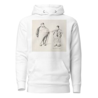A thin young man talks to a large fat man. by William Henry Walker Hoodie