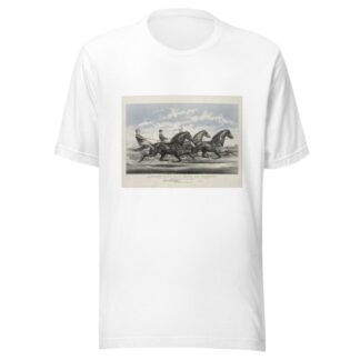 Mambrino Pilot, Daisy Burns, and Rosamond; trotting for a purse, $100 mile heats, best 3 in 5 in harness by John Cameron T-Shirt