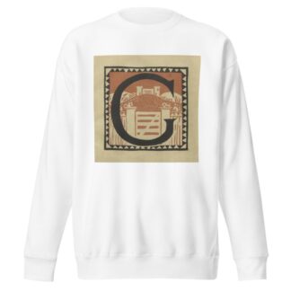 Letters designed and cut on linoleum blocks Pl.07 by Columbia University Teachers College Sweatshirt