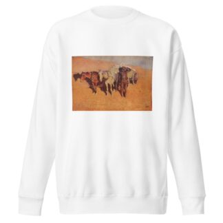 Benighted for a dry camp by Frederic Remington Sweatshirt