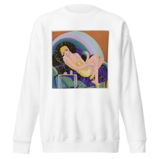 Woman lying on a couch by S. Chompré Sweatshirt