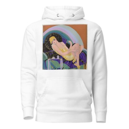 Woman lying on a couch by S. Chompré Hoodie
