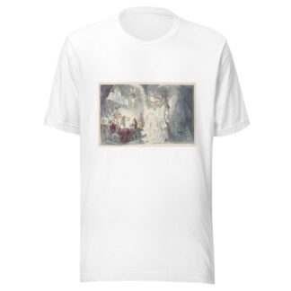 Aladdin-like figure wearing hat of ‘Vested Interests’ lounges on an ottoman by Udo Keppler T-Shirt
