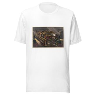 Night scene at a junction by Currier & Ives. T-Shirt