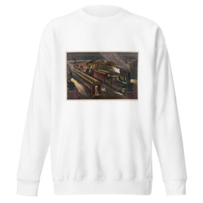 Night scene at a junction by Currier & Ives. Sweatshirt