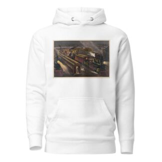 Night scene at a junction by Currier & Ives. Hoodie