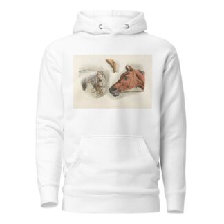 Heads of a white and a brown horses by Henry Thomas Alken Hoodie