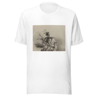 Native American on horse, holding girl with tied hands by Felix Octavius Carr Darley T-Shirt