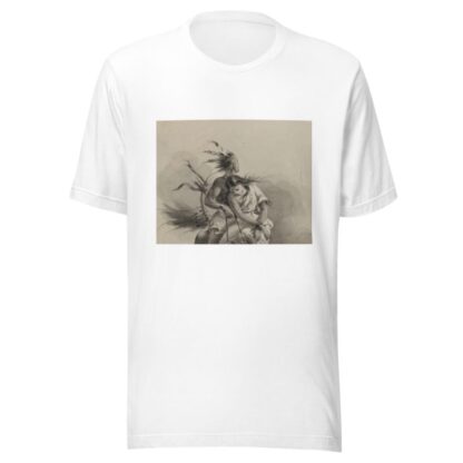 Native American on horse, holding girl with tied hands by Felix Octavius Carr Darley T-Shirt