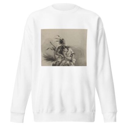 Native American on horse, holding girl with tied hands by Felix Octavius Carr Darley Sweatshirt