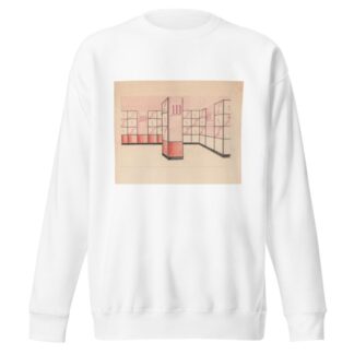 Interior perspective drawings of Hotel Siwanoy, Mount Vernon, NY.] [Interior perspective, unidentified room in pink, vermillion, and black by Winold Reiss Sweatshirt
