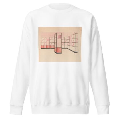 Interior perspective drawings of Hotel Siwanoy, Mount Vernon, NY.] [Interior perspective, unidentified room in pink, vermillion, and black by Winold Reiss Sweatshirt