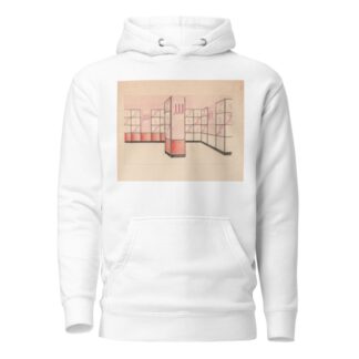 Interior perspective drawings of Hotel Siwanoy, Mount Vernon, NY.] [Interior perspective, unidentified room in pink, vermillion, and black by Winold Reiss Hoodie
