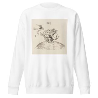 Men representing several European countries dance a kick-line together to kick out a man representing anarchy. by William Henry Walker Sweatshirt