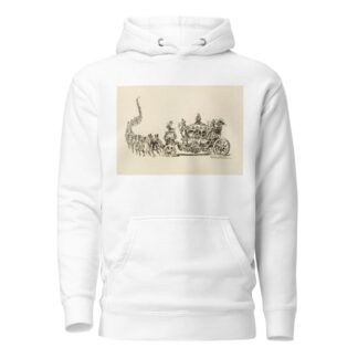 A long line of men in suits and top hats pull an ornate carriage by William Henry Walker Hoodie