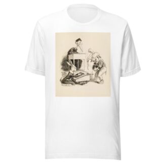 A classroom. The teacher, a stork, is angry at one of his students, an elephant by William Henry Walker T-Shirt