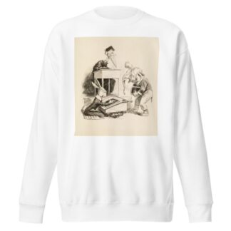 A classroom. The teacher, a stork, is angry at one of his students, an elephant by William Henry Walker Sweatshirt