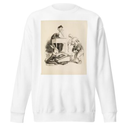 A classroom. The teacher, a stork, is angry at one of his students, an elephant by William Henry Walker Sweatshirt